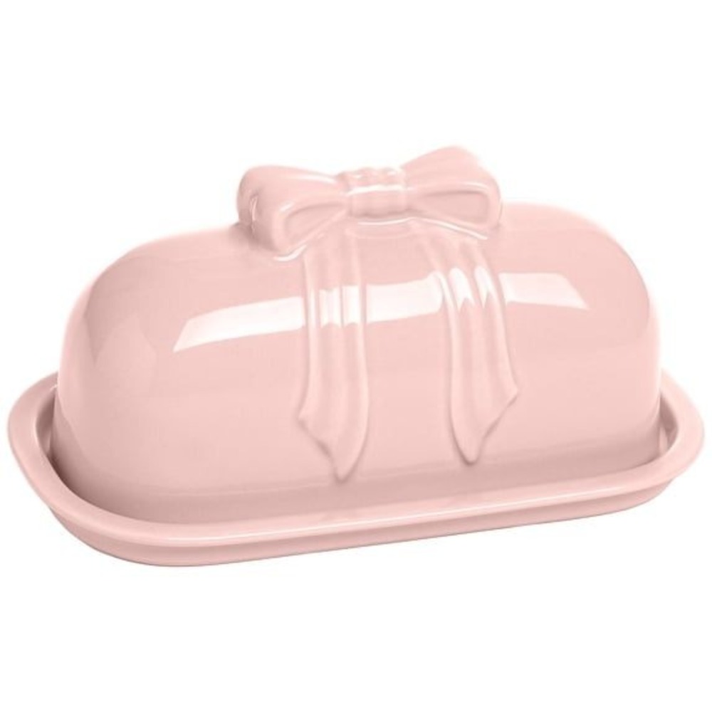 Stoneware Bow Butter Dish Blush Pink - Paris Hilton London Collection